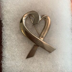 Mothers Day Gift - Tiffany & Co Sterling Loving Heart Brooch